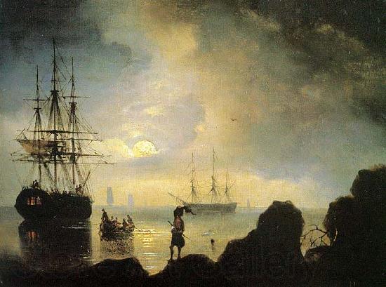 Ivan Aivazovsky Fishermen on the shore Norge oil painting art